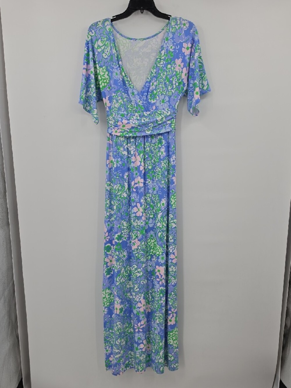 Lilly Pulitzer Pirigi Boat Neck Sunwashed Blue Plumes In Bloom Maxi Dress - Picture 4 of 8